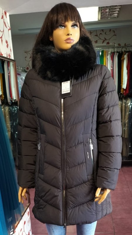 Geaca Ana din fas culoare neagra matlasata cod S465