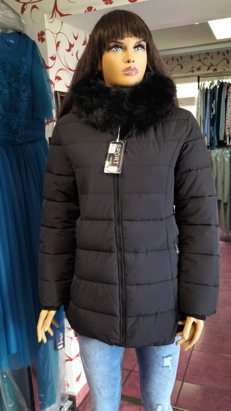 Geaca Paula culoare neagra din sas captusita cod S462