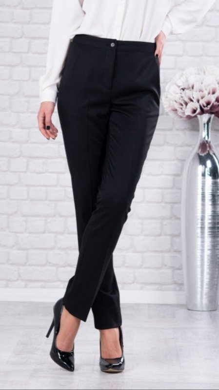 Pantaloni office culoare neagra cu banda in talie cod D115