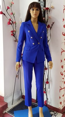 Costum elegant Carmen albastru electric ,pantaloni si sacou  cod C177